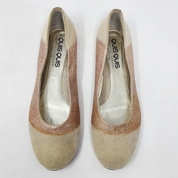 Quis Quis by Stefano Cavalleri Ballet Flats Girls EU39/US7 Cream & Pink Glitter - Picture 3 of 10